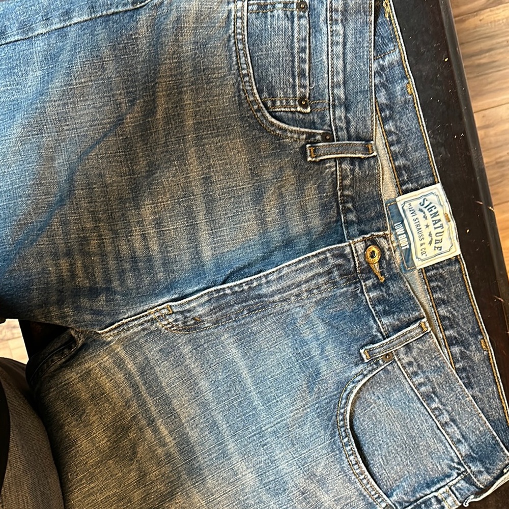 Signature by Levi Strauss Blue Straight Jeans 38x32